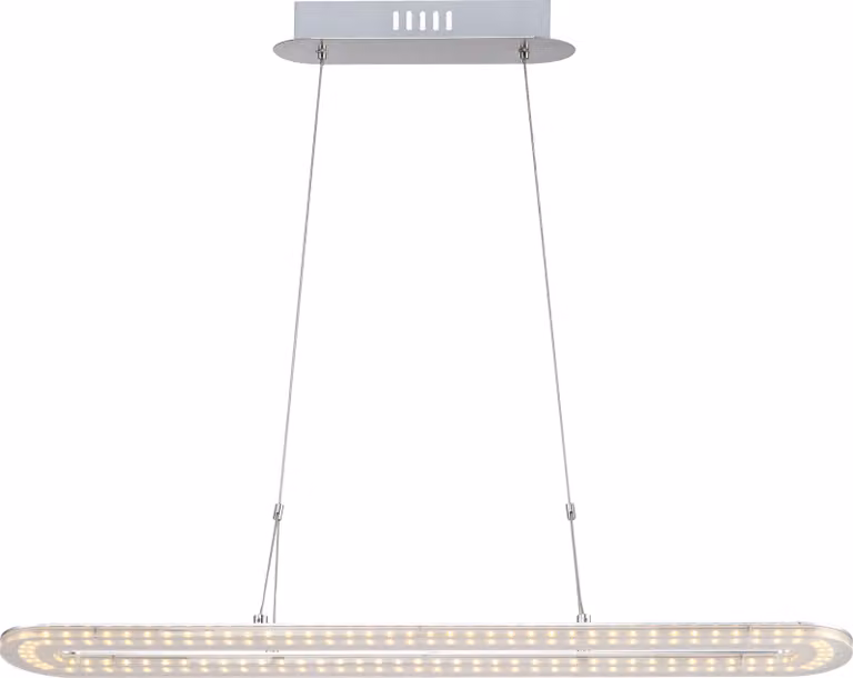 Lampada a sospensione a LED, acrilico trasparente cromato, L 80 cm