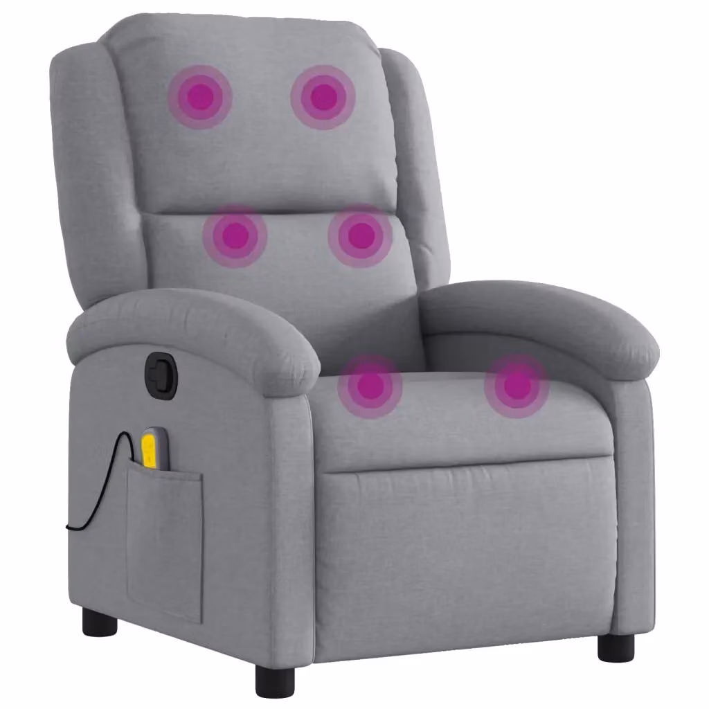Poltrona Relax Reclinabile vidaXL in Tessuto Grigio con Braccioli e Reclinazione Manuale – 2