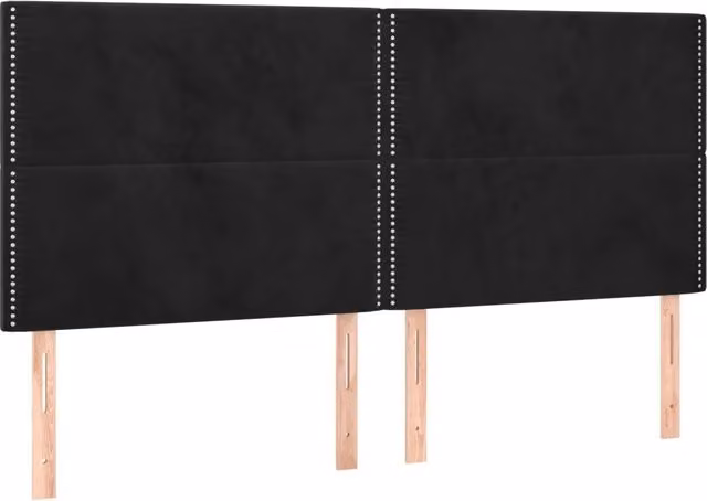 Testiera classica in velluto nero con pannello imbottito L: 200 cm, P: 5 cm, H: 118-128 cm – 1