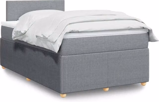Letto Ibrido Moderno vidaXL con Materasso Grigio Chiaro e Struttura in Legno di Pino L/P/H: 200 x 120 x 100,5 cm