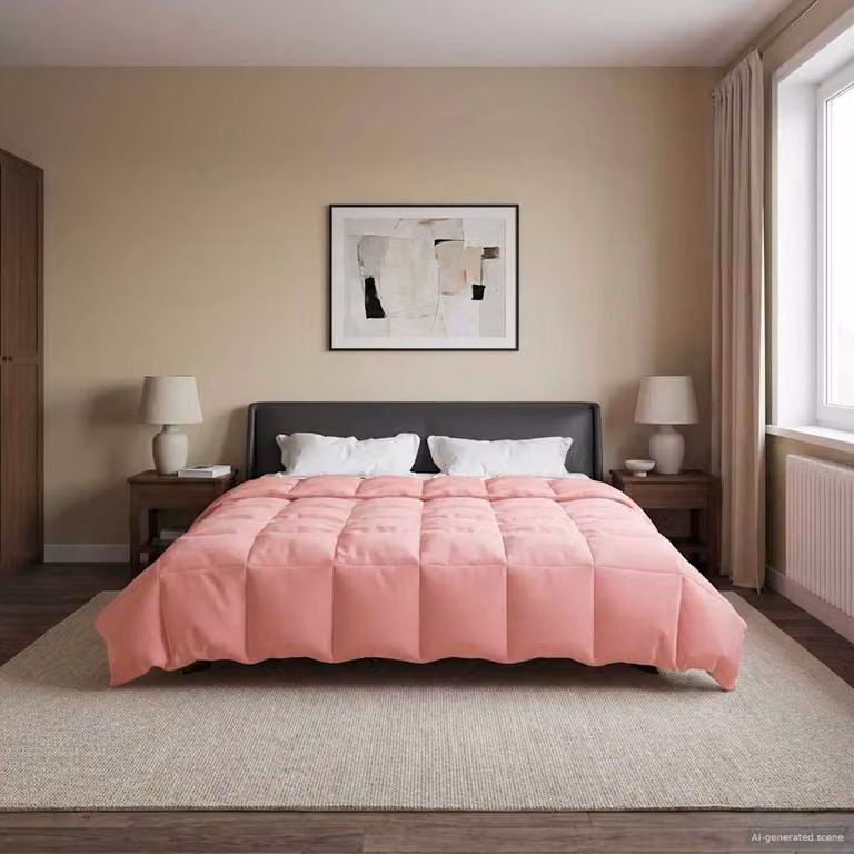 Piumone Completo Annuale 4 Stagioni vidaXL in Microfibra Rosa L 220 cm x P 240 cm