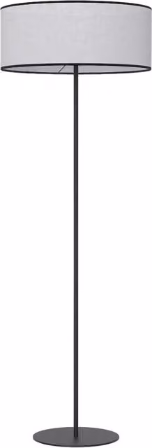 Lampada da terra classica ECO Emibig in metallo e tessuto, colore grigio e nero, con lampadina E27 sostituibile