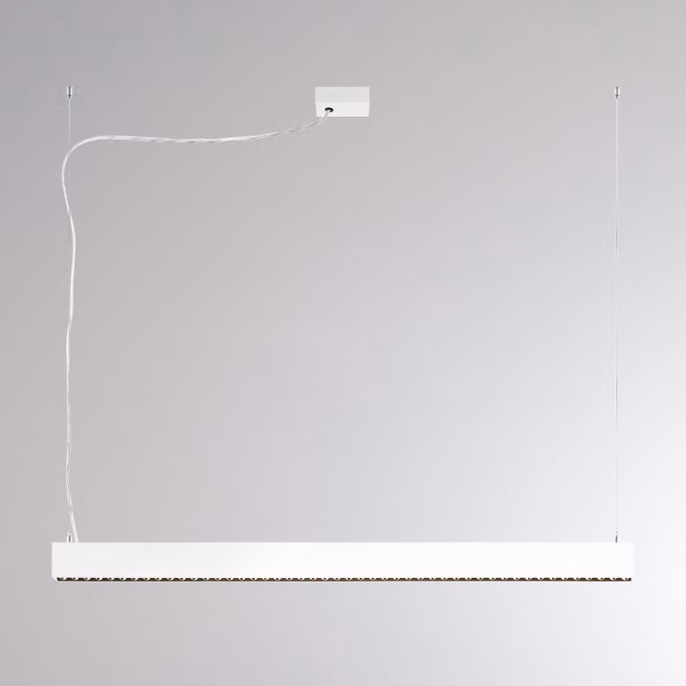 Molto Luce Lampada LED a sospensione PERFORA PROLINE M, bianca, 106 cm, DALI up/down dimmerabile, Bianco / Opale, Soggiorno / Sala da pranzo, Alluminio, Moderno, Lampada a sospensione