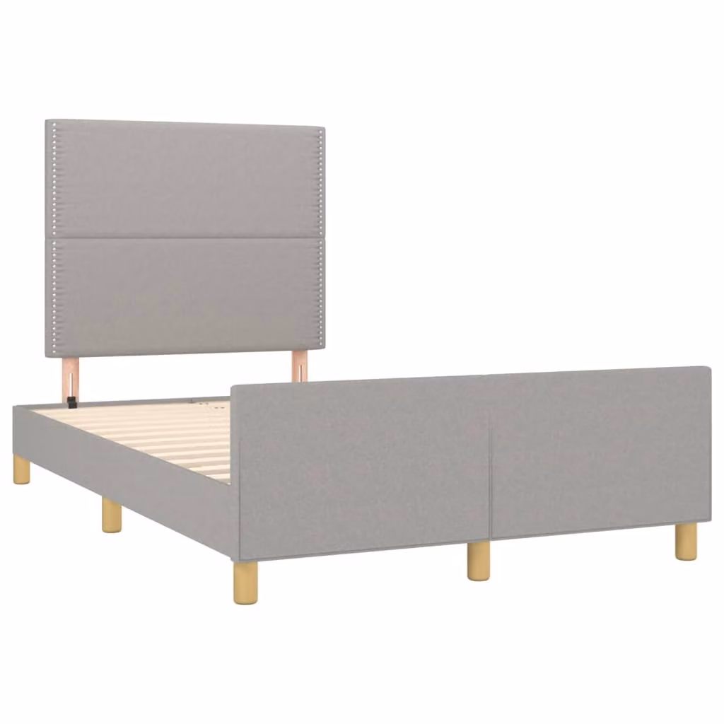 Giroletto senza Materasso Grigio Chiaro 120x200 cm Tessuto