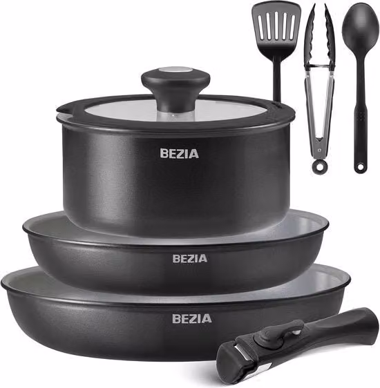 Set di manubri con impugnatura rimovibile - smalto ceramico - 5 pezzi