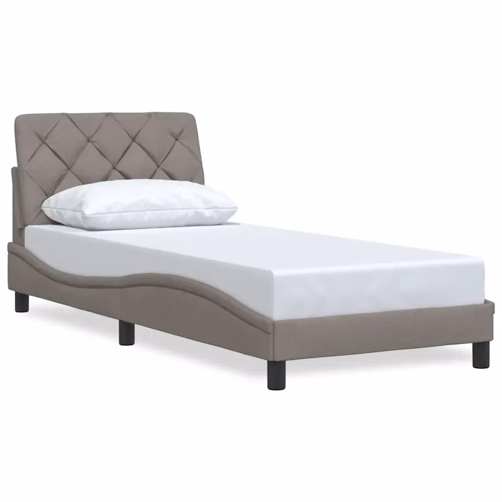 Giroletto vidaXL senza materasso in tessuto beige e grigio L/P/H: 90 x 190 cm – 2