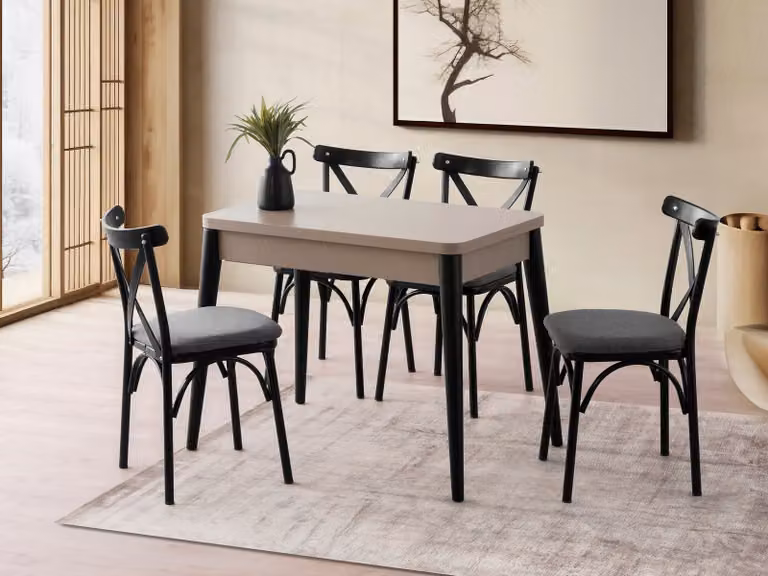 Skye Decor, Dolunay - 1285, tavolo da pranzo, moka chiaro, 100 x 75 x 60 cm