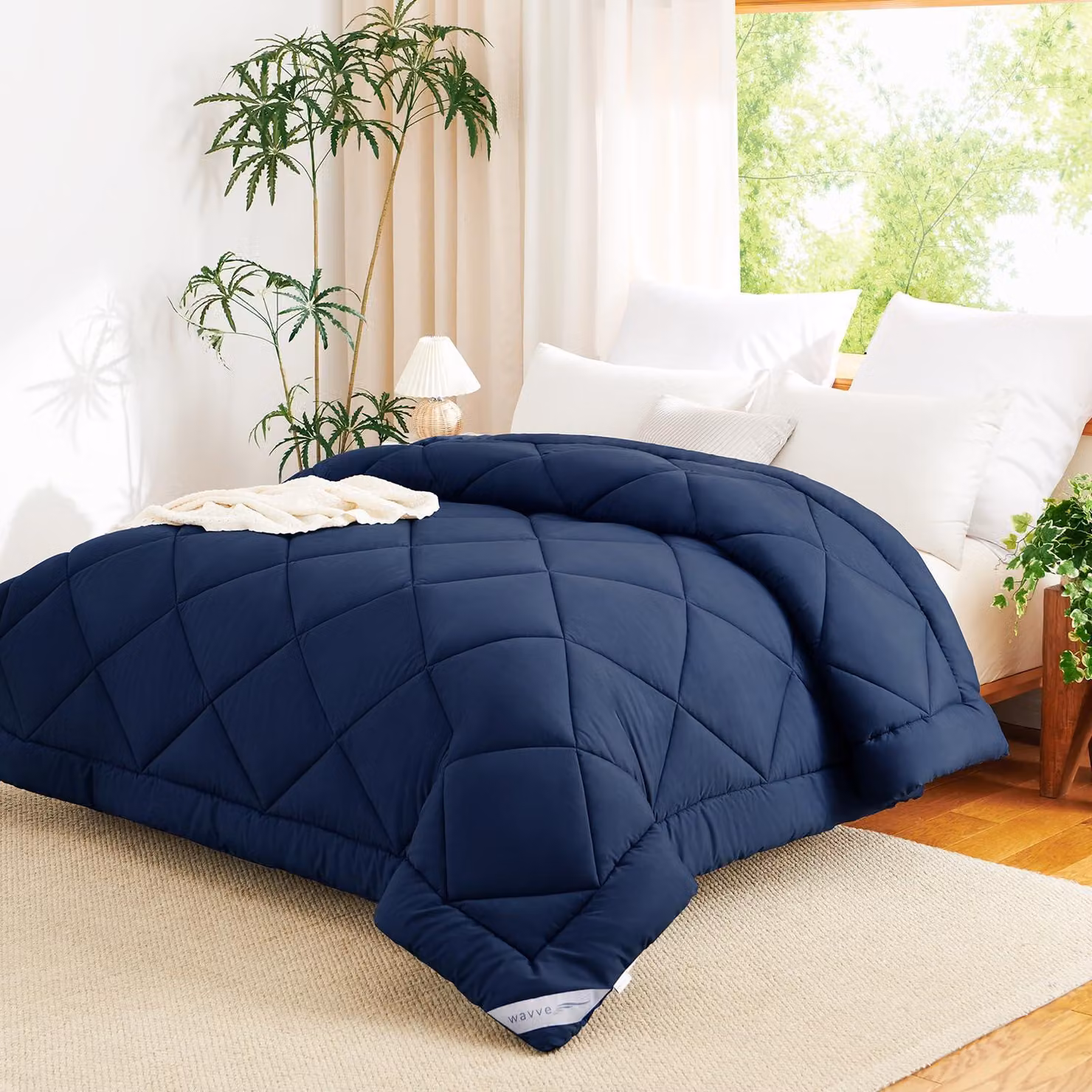 Copertura per letto in fibra, 300 g/m², 180 x 200 cm, leggera e traspirante, ideale per l'autunno e l'inverno