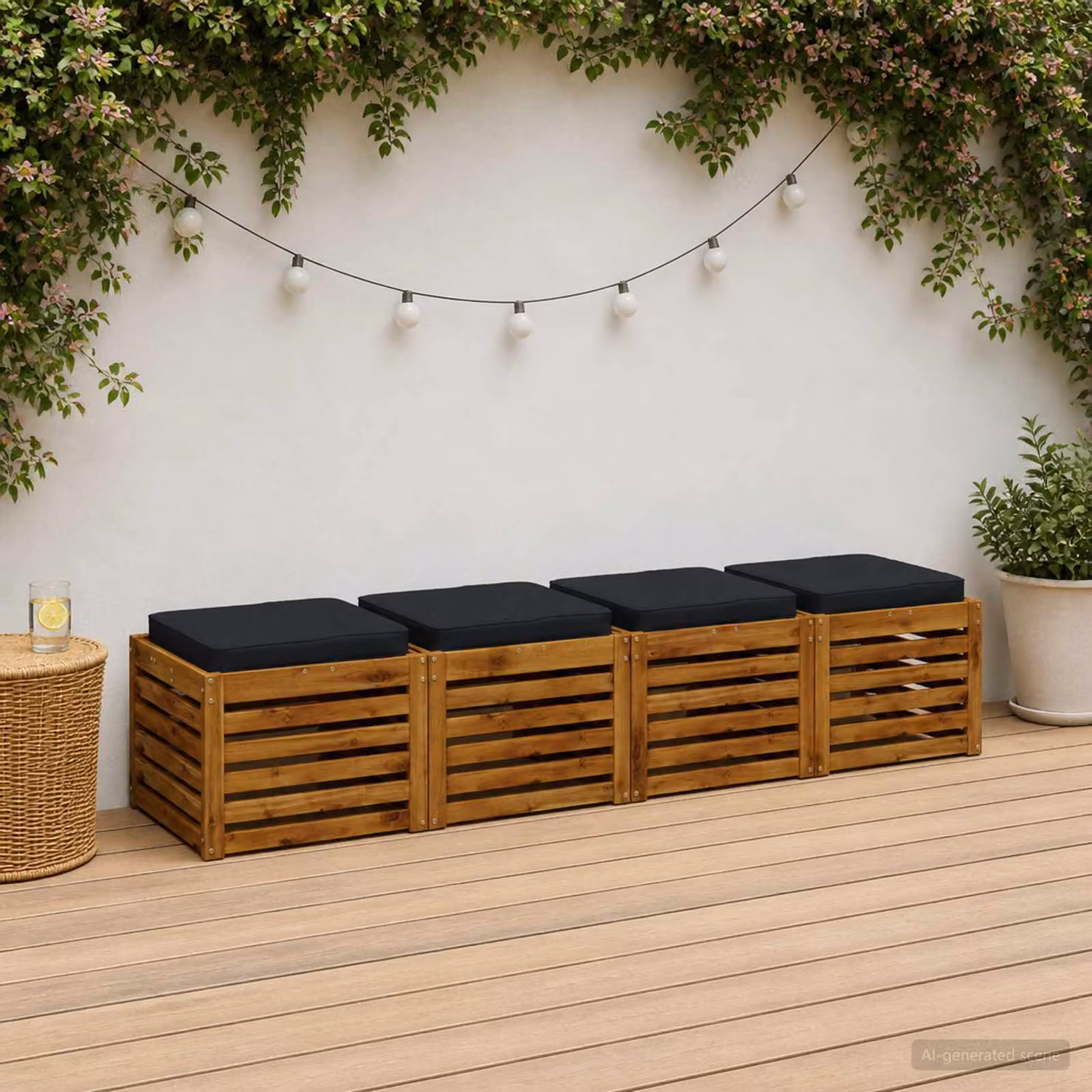 Set di 4 cuscini per sedia vidaXL VUGHT in poliestere con imbottitura in schiuma, disponibili in blu o nero