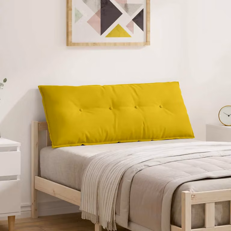 Cuscino per schiena vidaXL in tessuto a coste giallo L 120 cm x P 50 cm