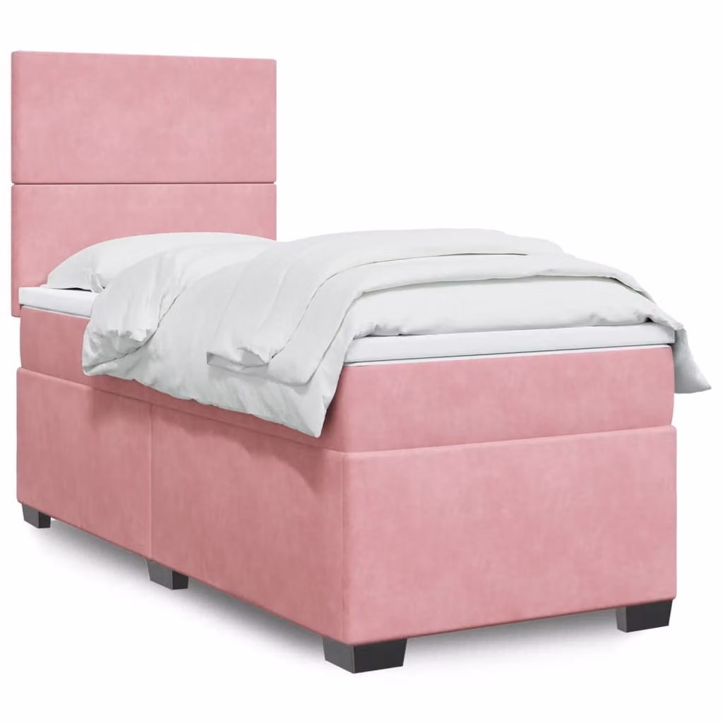 Maison Exclusive - Letto boxspring con materasso Rosa 80x200 cm Velluto