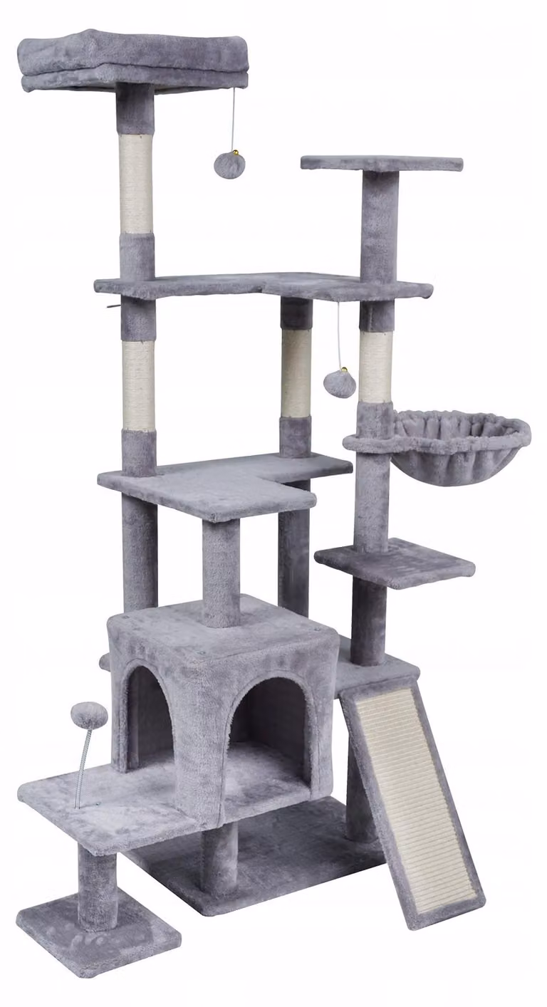 Rebel RA-1008 Tiragraffi per gatti 75 x 40 x 152 cm, grigio