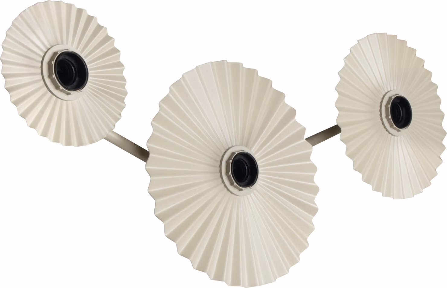 OSRAM DECOR Plisse Applique, 3 attacchi, E27, acciaio, beige, minimalista, design, paralume