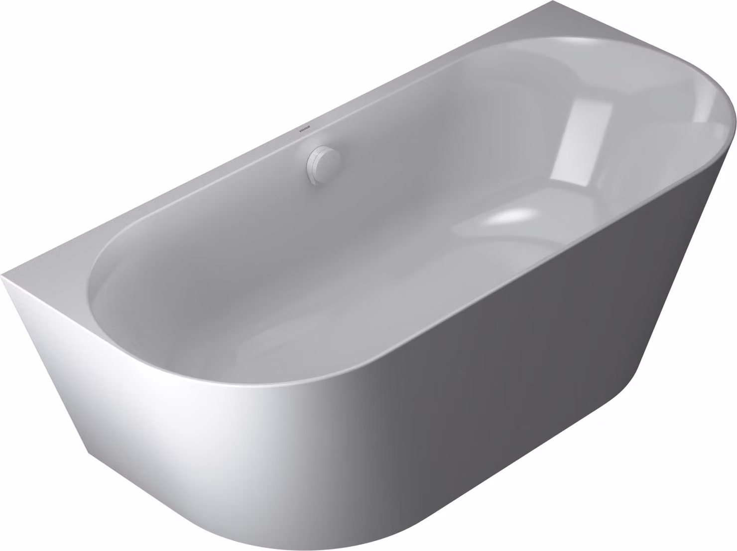 VIGOUR DERBY V3 Vasca da bagno prefabbricata in acrilico 180 x 80 cm con riempimento a trabocco, bianco lucido