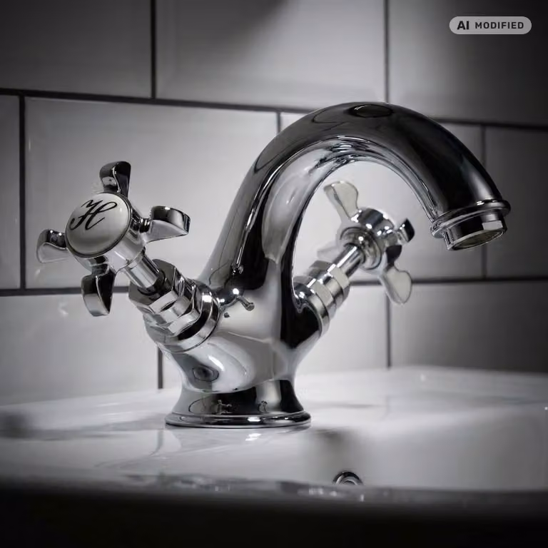 PaulGurkes Rubinetto lavabo cromato stile inglese piccolo retrò