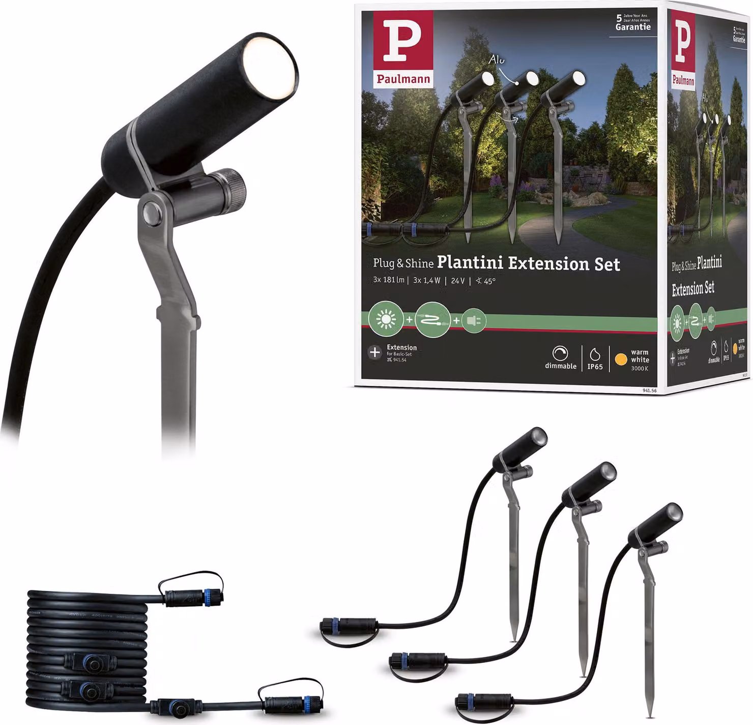 Paulmann Plug & Shine LED Faretto da giardino Set di prolunghe Plantini