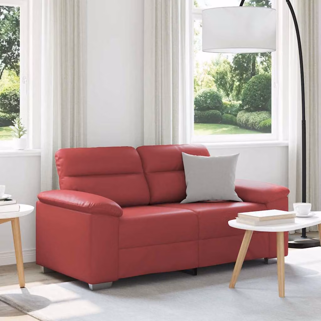 vidaXL Divano a 2 posti moderno in similpelle rosso, L: 160 cm, P: 81 cm, H: 84 cm