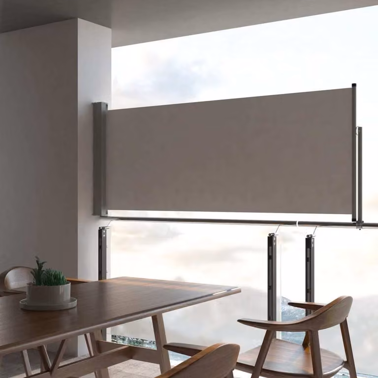 The Living Store Tenda laterale estensibile 100x300 cm Grigio