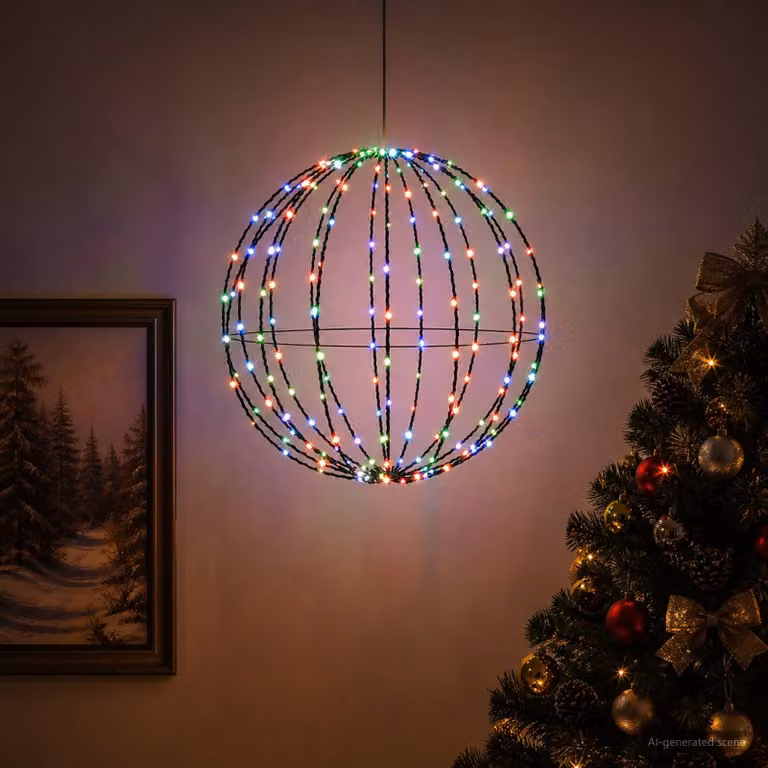 vidaXL Luce a punta di Natale 192 LED RGB Diametro 60 x 63 cm