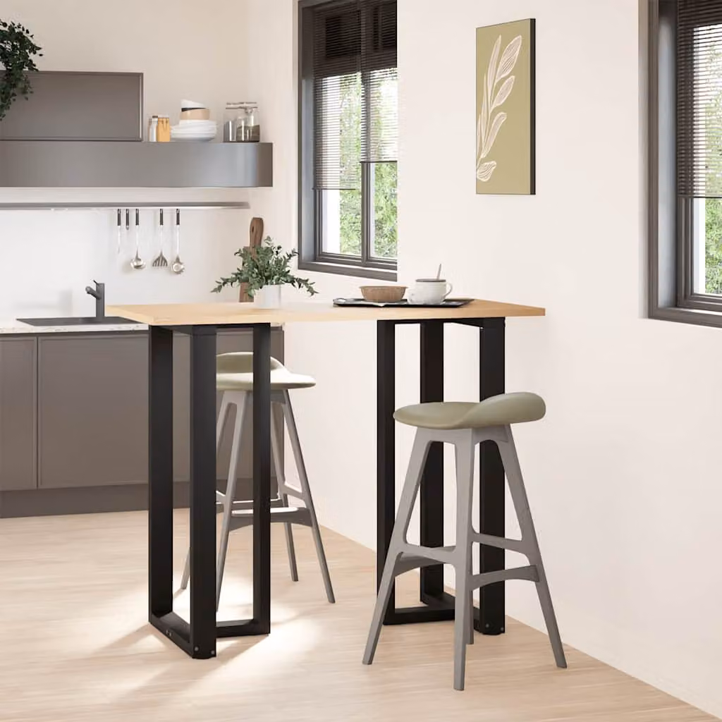 vidaXL Gambe per tavolo da bar forma T 2 pz nere 60x35x(110-111) cm