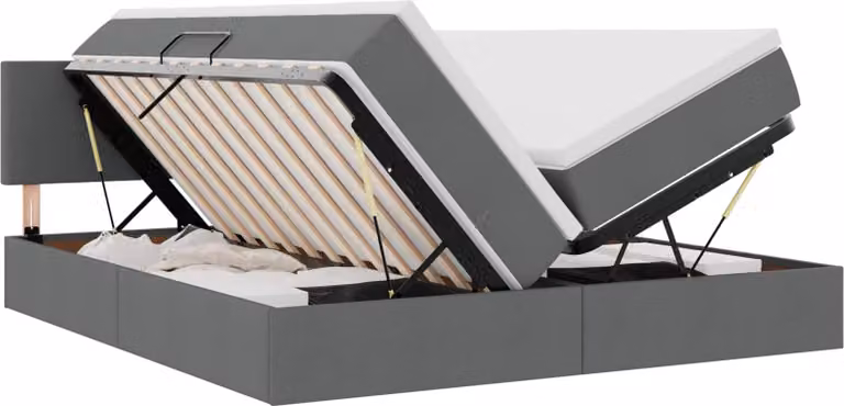 Letto con contenitore LED e materasso Grigio Scuro 180 x 200 cm