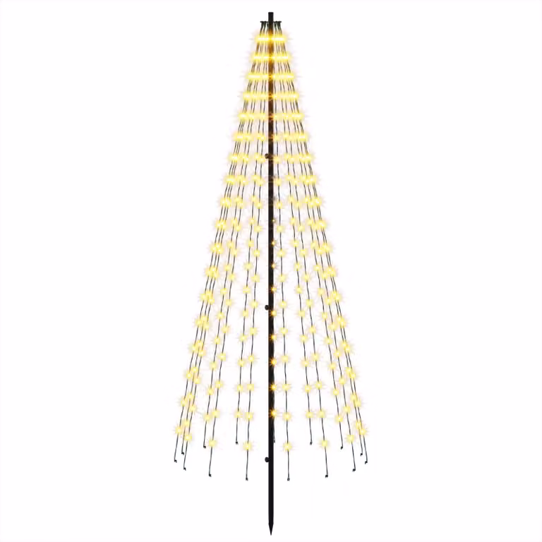 Albero di Natale a LED, 165 cm, 270 LED, luce bianca calda, struttura in ferro, colore nero