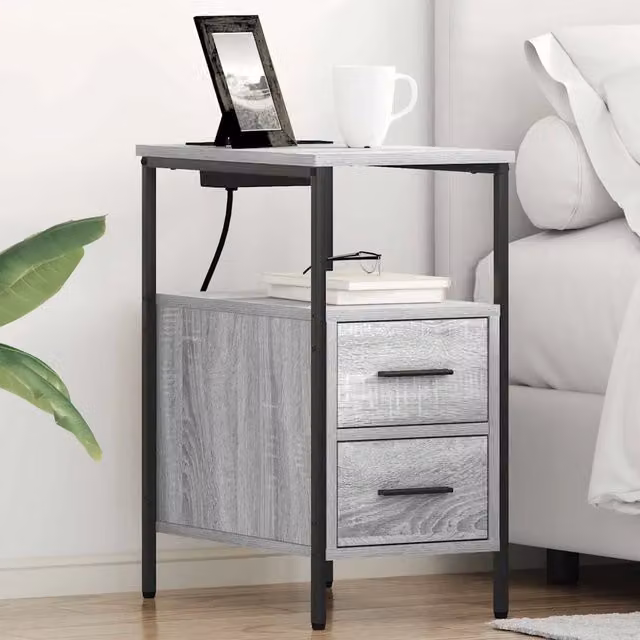 Armadio da Notte 2 pz Grigio Sonoma 30 x 48 x 61 cm 859417