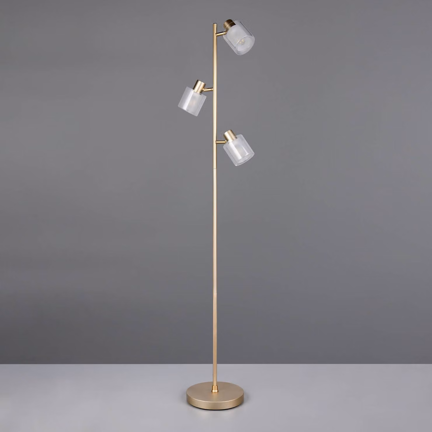 Reality Leuchten Lampada da terra Neralo, Ottone / Oro, Soggiorno / Sala da pranzo, Metallo, Lampada da terra