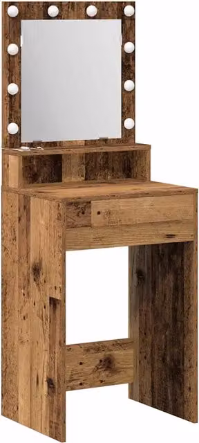 Toeletta con scaffale in legno vecchio marrone L: 50 cm, P: 41 cm, H: 135 cm – 1