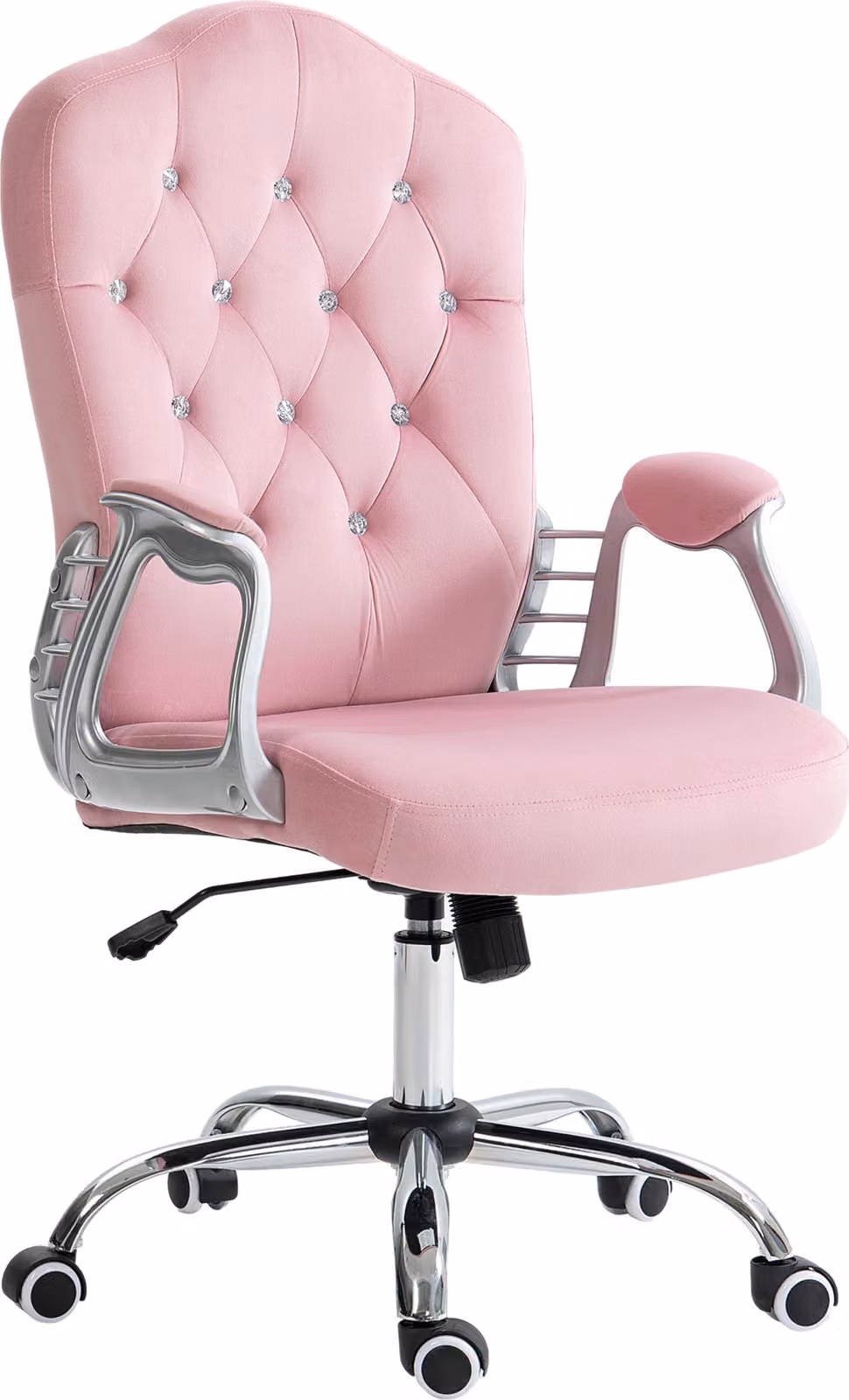 Sedia da ufficio per donna, sedia da scrivania ergonomica con funzione dondolo, regolabile in altezza, portata 120 kg, rosa