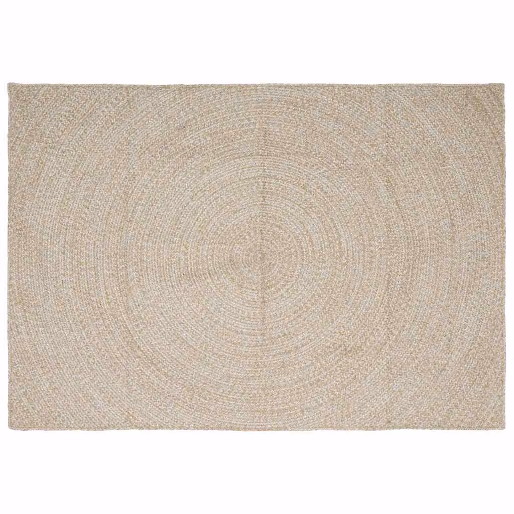Tappeto da area in juta vidaXL, rettangolare, beige e bianco, L 160 x P 230 cm