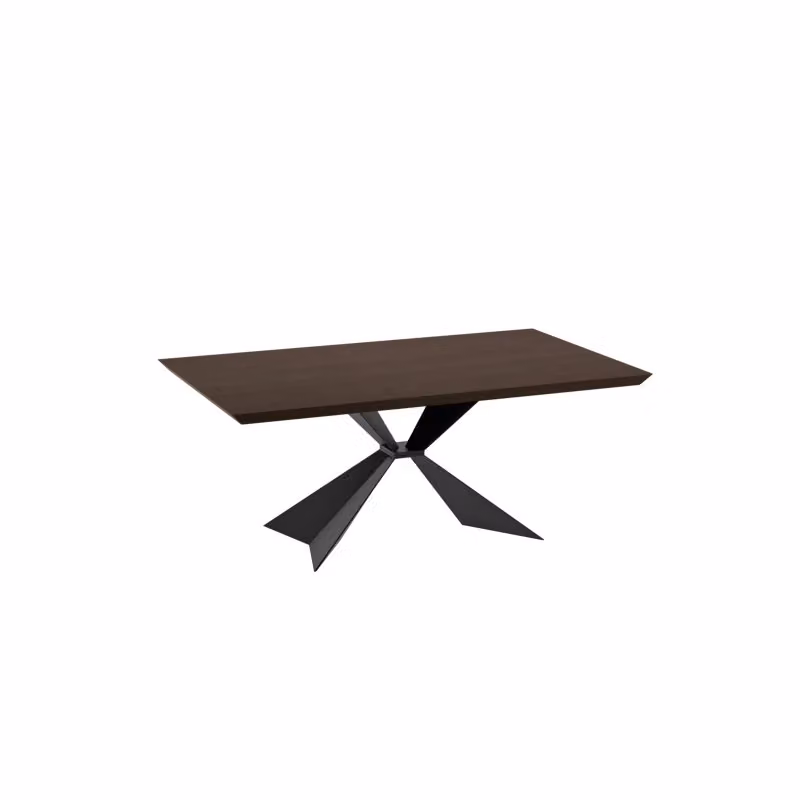Tavolo fisso moderno Stark Stones in finitura rovere con struttura in metallo, L: 200 cm, P: 100 cm, H: 76 cm – 2
