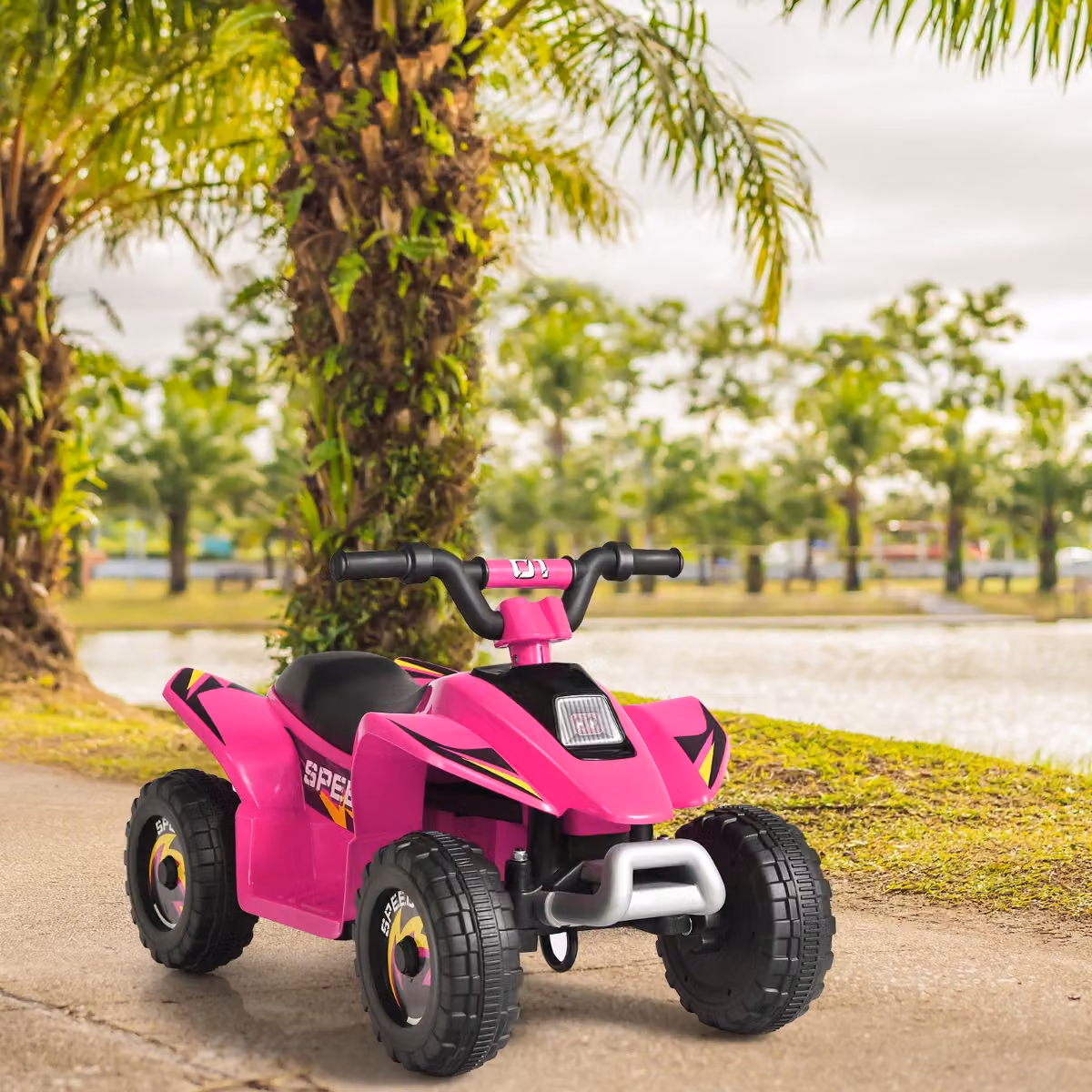 Mini Quad ATV Elettrico Costway per Bambini con Batteria 6V, Colore Rosa
