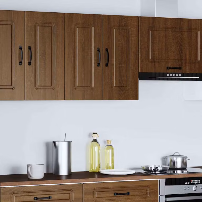 Pensile da cucina moderno vidaXL Kalmar in legno marrone con ante a battente L: 60 cm, H: 31 cm, P: 20 cm