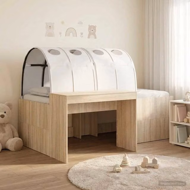 Letto con Tunnel 3 pz Rovere Sonoma e Bianco 3423665