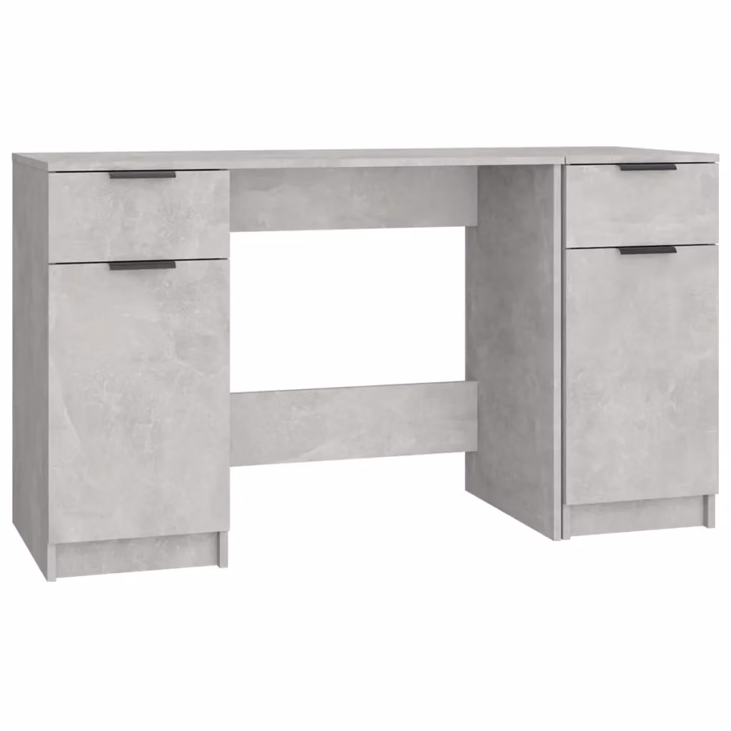 Scrivania moderna con mobile laterale vidaXL in legno e MDF grigio opaco L: 100 cm, P: 50 cm, H: 75 cm – 2