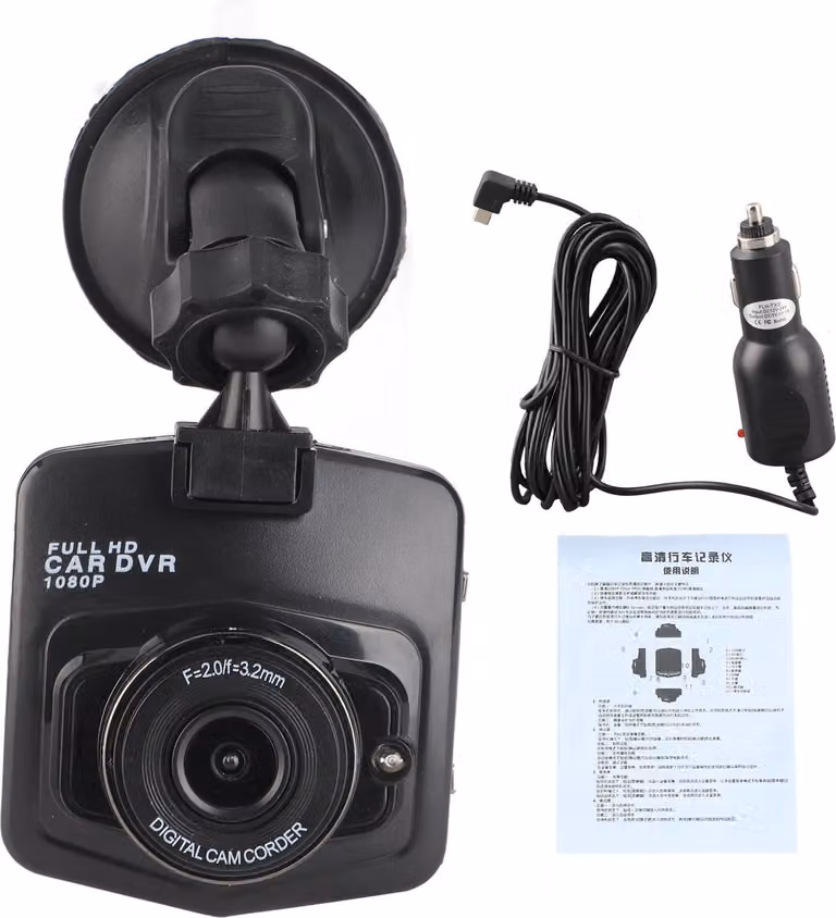 2,4 pollici auto dashcam 1080P visione notturna, anti-shake, lungo standby dashcam, registratore di guida, nero