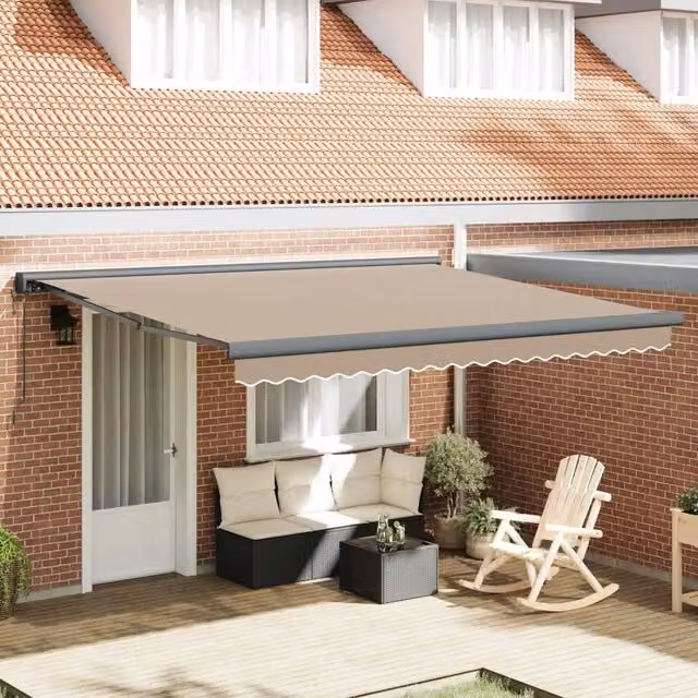 Tenda retrattile Beige 400 × 300 cm Tessuto e Metallo 3330620