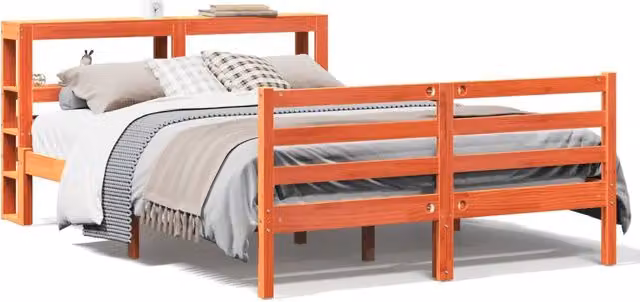 Letto matrimoniale | Letto per adulti | Letto senza Materasso Marrone Cera 120x190 cm in Legno di Pino