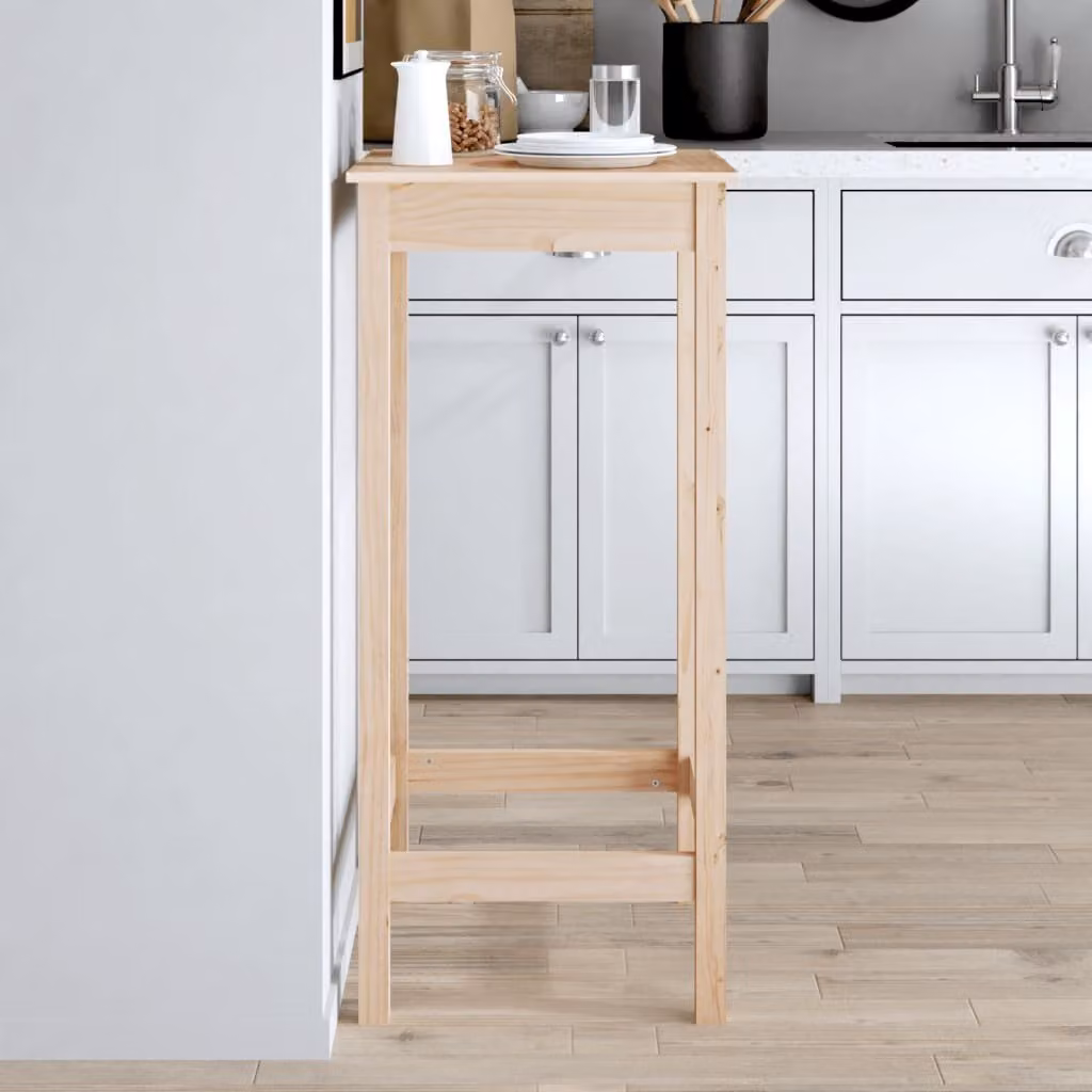 The Living Store Tavolo da bar 50x50x110 cm in legno di pino massiccio