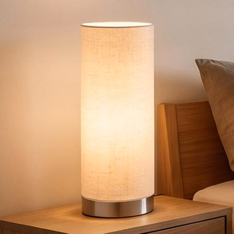 Lampada da tavolo Ronja Lindby, dimmerabile, Crema / Ambra, Camera da letto, Tessuto / Stoffa / Seta, Moderno, Lampada da tavolo