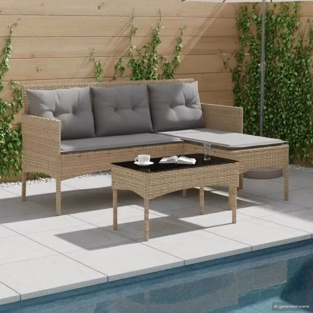 Set Divano da Giardino 2 pz polyrattan 4103806