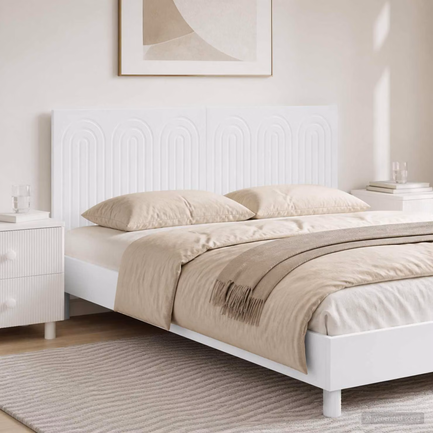Testiera da muro vidaXL ALKMAAR in legno ingegnerizzato bianco lucido