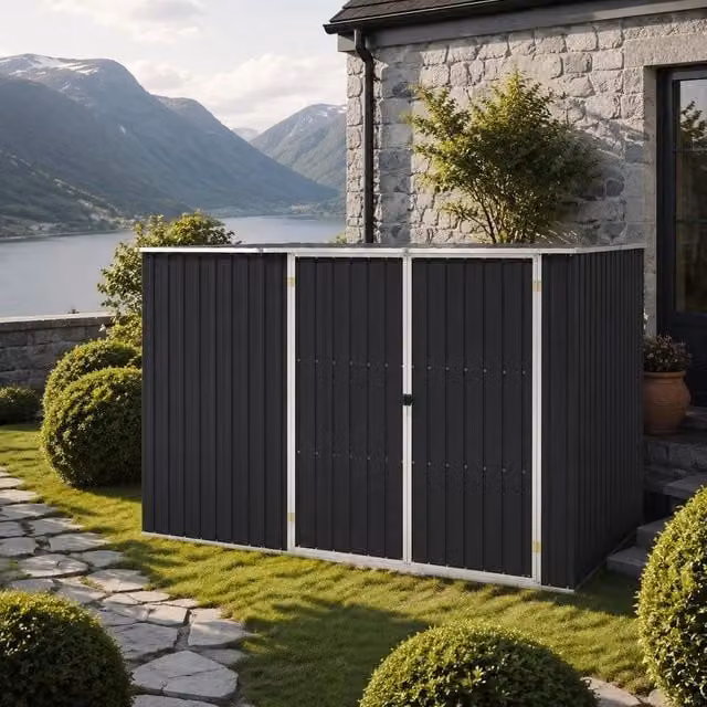 Garden Shed, Anthracite, 195x198x159 Cm, Galvanized Steel