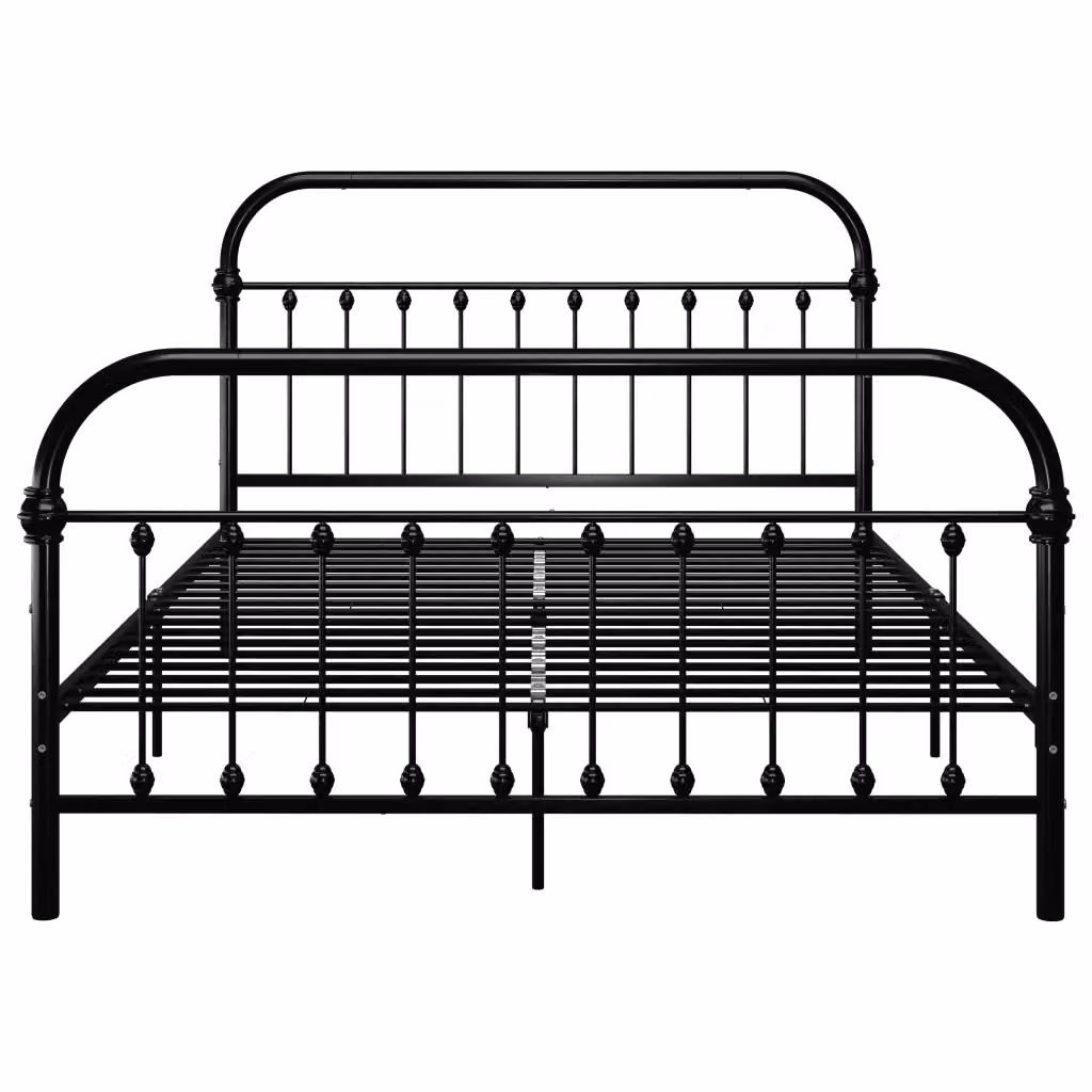 Letto in metallo nero vidaXL L/P: 120 x 200 cm – 2