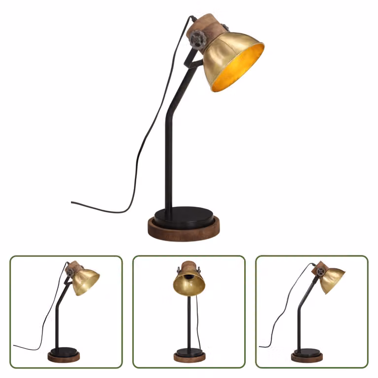 The Living Store Lampada da scrivania 25 W ottone anticato 18x18x60 cm E27