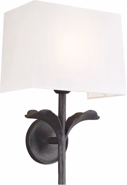Applique Moderna FEISS Georgia in Metallo Bianco e Nero con Paralume in Tessuto e Attacco E27