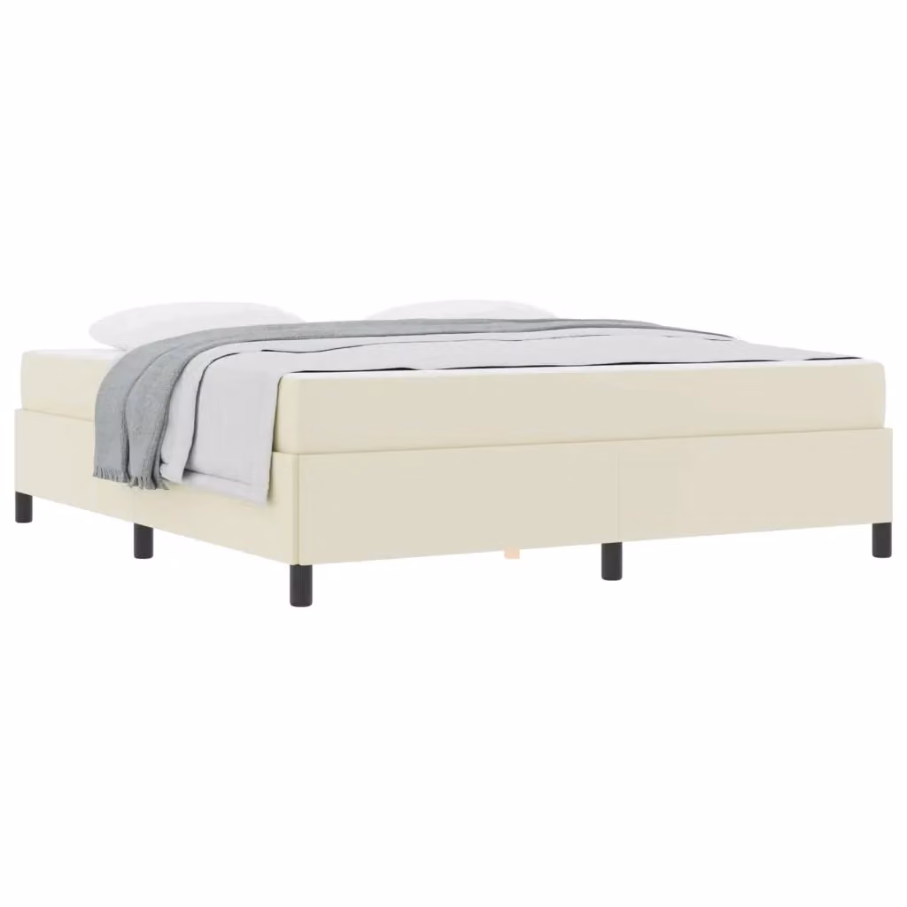 Letto moderno con struttura imbottita e materasso vidaXL in tessuto beige L 180 x P 200 x H 280 cm – 2