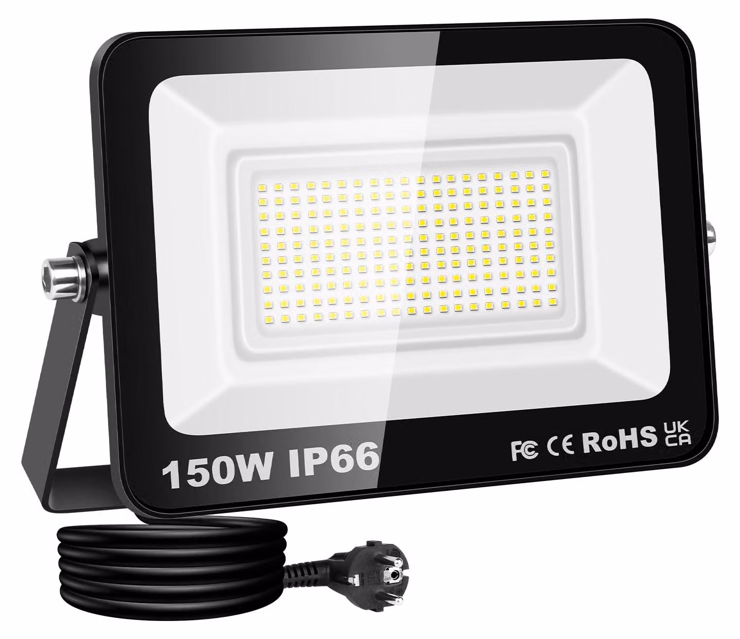 Faretto LED da esterno, 150 W, grado di protezione IP66, 6000 K (bianco freddo), con spina