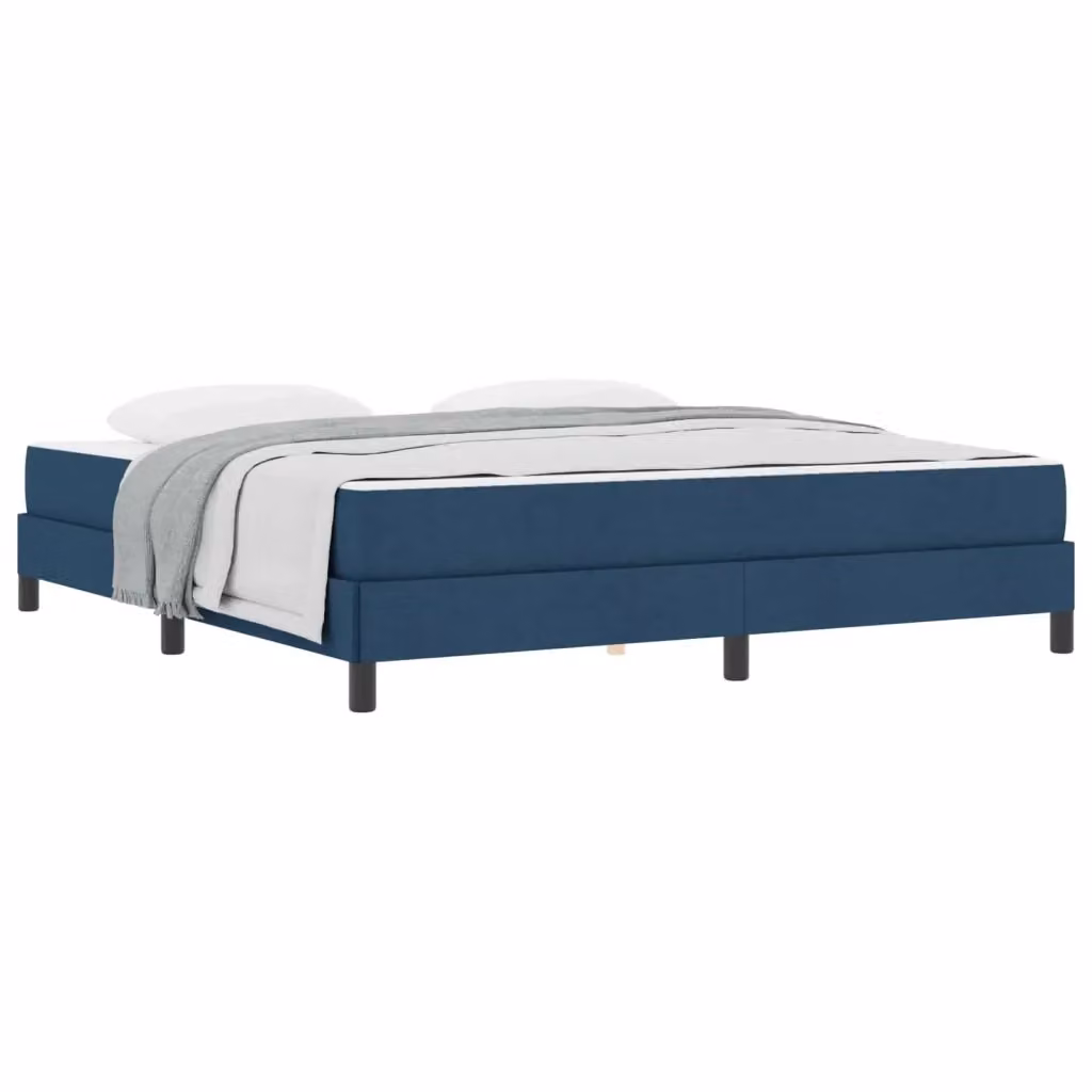 Letto a molle moderno vidaXL in tessuto blu con struttura in legno e metallo L/P/H: 180 x 200 x 45 cm – 2
